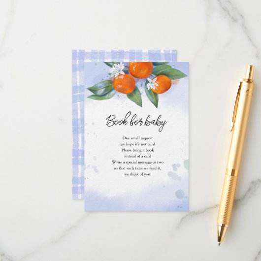 Enclosure Kaart BOEKEN VOOR BABY baby shower (Voorkant / Achterkant in situ)