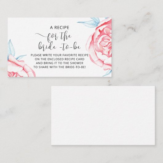 Enclosure Kaart "RECEPT voor de aanstaande bruid" (Voorkant / Achterkant)