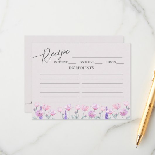 Enclosure Kaart Vrijgezellenfeest Recept. (Voorkant / Achterkant in situ)