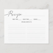 Enclosure Kaart Vrijgezellenfeest Recept. (Voorkant)