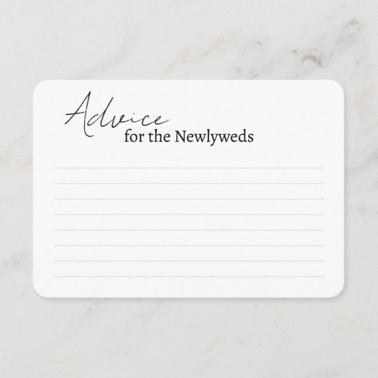 Enclosure Kaarten Advies voor een bruidsdouche. (Voorkant)