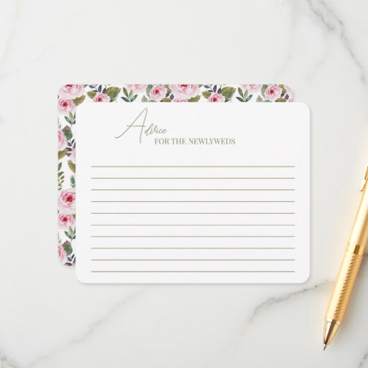 Enclosure Kaarten Advies voor een bruidsdouche. (Voorkant / Achterkant in situ)