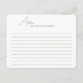 Enclosure Kaarten Advies voor een bruidsdouche. (Voorkant)