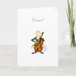 "Encore!" Cello Player Cute Music-prestaties Notitiekaartje