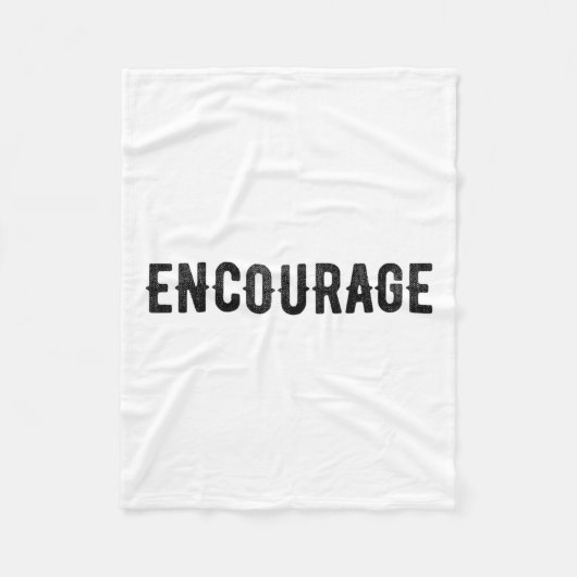 Encourage One Word Insrational Motivational Distre Fleece Deken (Voorkant)