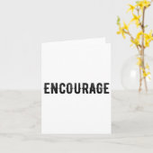 Encourage One Word Insrational Motivational Distre Kaart (Gele Bloem)