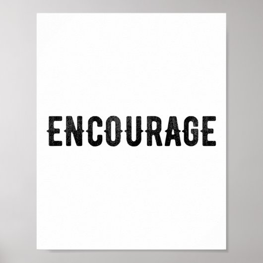 Encourage One Word Insrational Motivational Distre Poster (Voorkant)