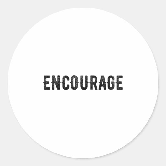Encourage One Word Insrational Motivational Distre Ronde Sticker (Voorkant)