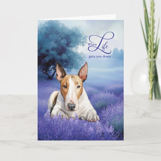 Encouragement Bull Terrier Dog Lavender Meadow Kaart (Voorkant)