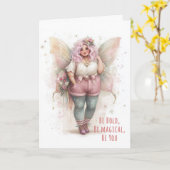 Encouragement Fairy Greeting Inspirational Quote Kaart (Gele Bloem)