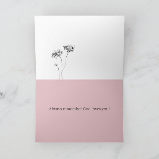 Encouragement God Loves You Scripture Psalm Flower Kaart (Binnen)