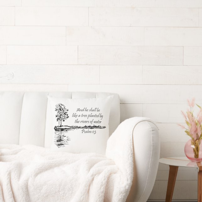 Encouraging Scripture Psalm 1:3  Kussen (Bank)