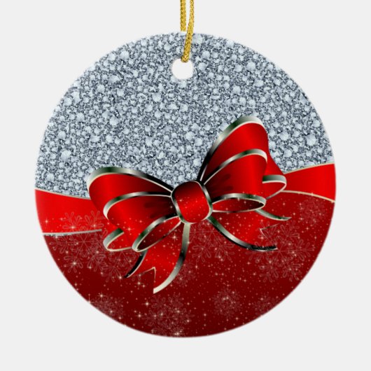 Encruonds Diamonds kijken naar Glitter Patter Keramisch Ornament (Voorkant)