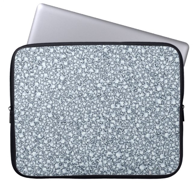 Encruonds Diamonds kijken naar Glitter Patter Laptop Sleeve (Voorkant)