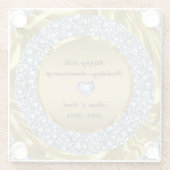 Encrusted Diamonds en Metallic Gold Glazen Onderzetter (Achterkant)