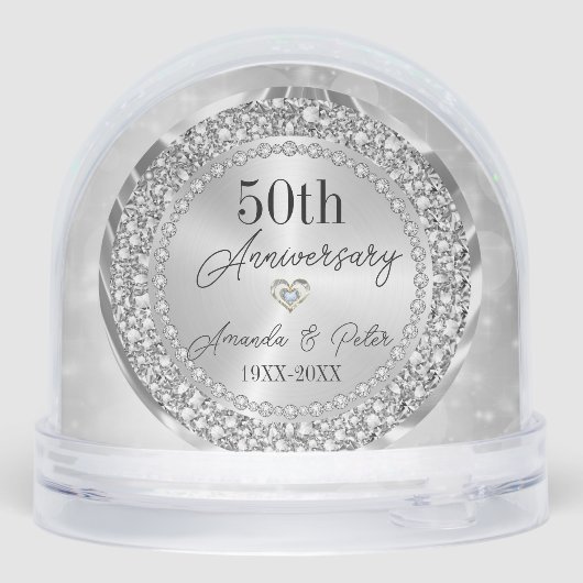 Encrusted Diamonds Wedding Anniversary Sneeuwbol (Achterkant)