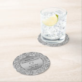 Encrusted White Diamonds 25e Jubileum Ronde Kartonnen Onderzetter (Insitu)