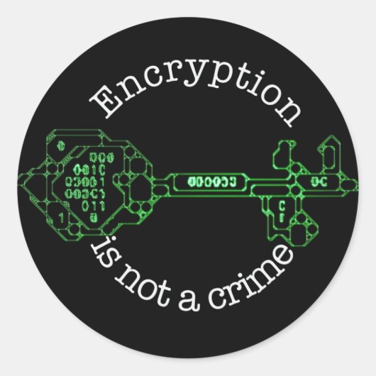 Encryptie is geen misdaad, Ronde Sticker (Voorkant)