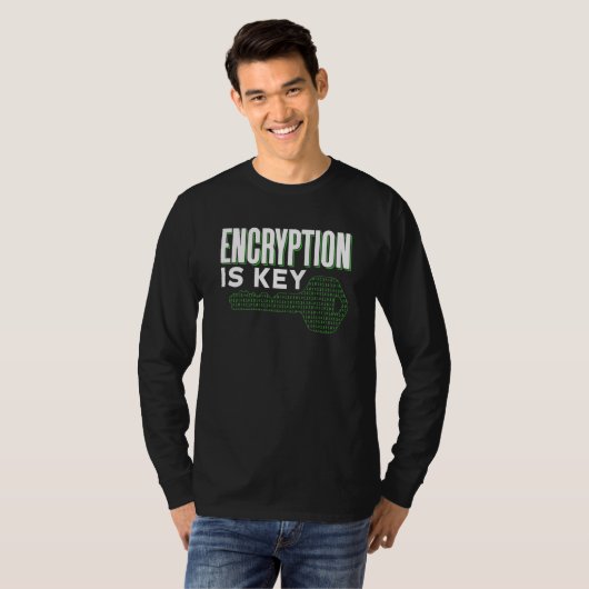 Encryptie is sleutel zeggen Code codeur programmeu T-shirt (Voorkant volledig)