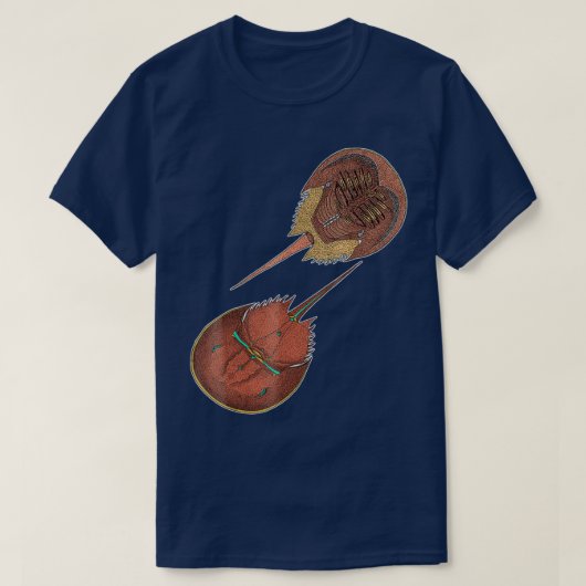 Encycloart Hoefijzer Crab Xiphosura T-shirt (Design voorkant)