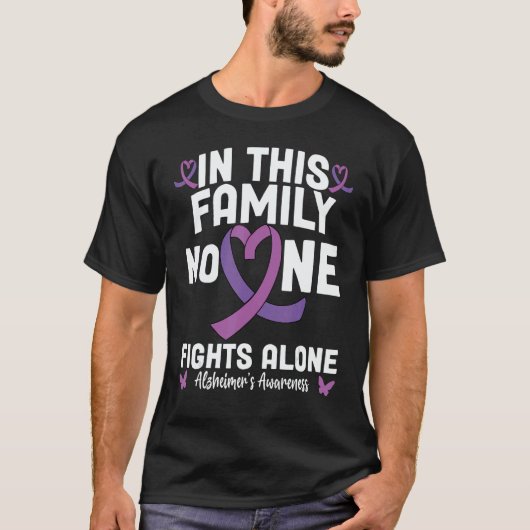 End Alz Alzheimers Ribbon Purple Alzheimer's Aware T-shirt (Voorkant)