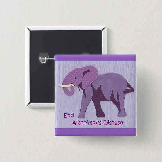 End Alzheimer Vierkante Button 5,1 Cm (Voorkant /achterkant)