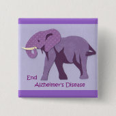End Alzheimer Vierkante Button 5,1 Cm (Voorkant)