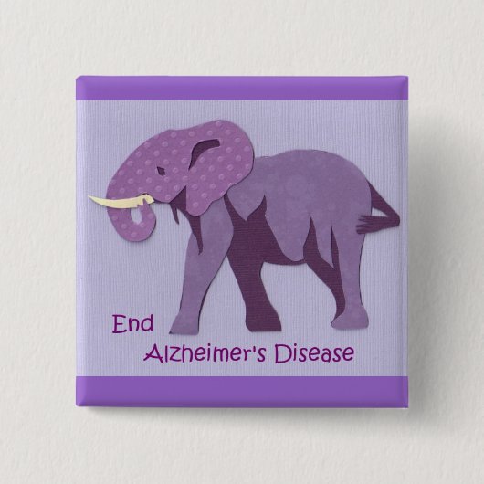 End Alzheimer Vierkante Button 5,1 Cm (Voorkant)