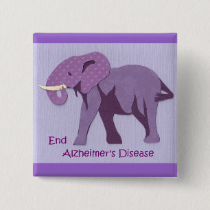 End Alzheimer Vierkante Button 5,1 Cm