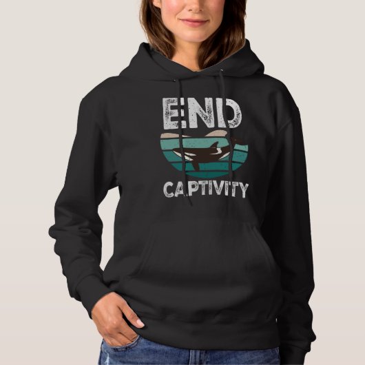 End Captivity Orca Sea Mamal Lover Hoodie (Voorkant)