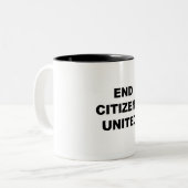 End Citizens United Tweekleurige Koffiemok (Voorkant links)