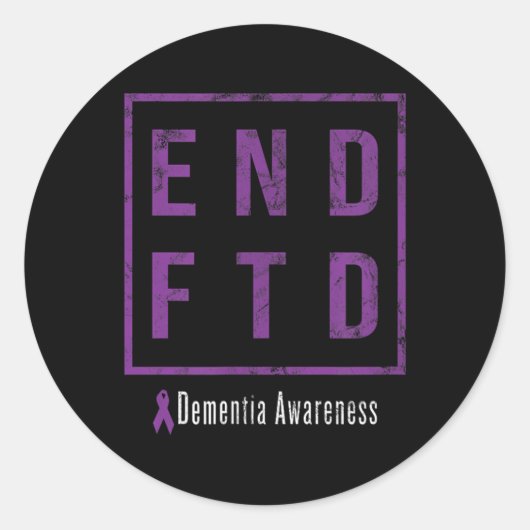 End-FTD, distressed frontotemporale dementie-bewus Ronde Sticker (Voorkant)