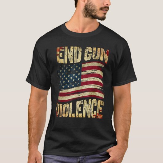 End Gun Violence Awareness US Flag Gun Control T-shirt (Voorkant)