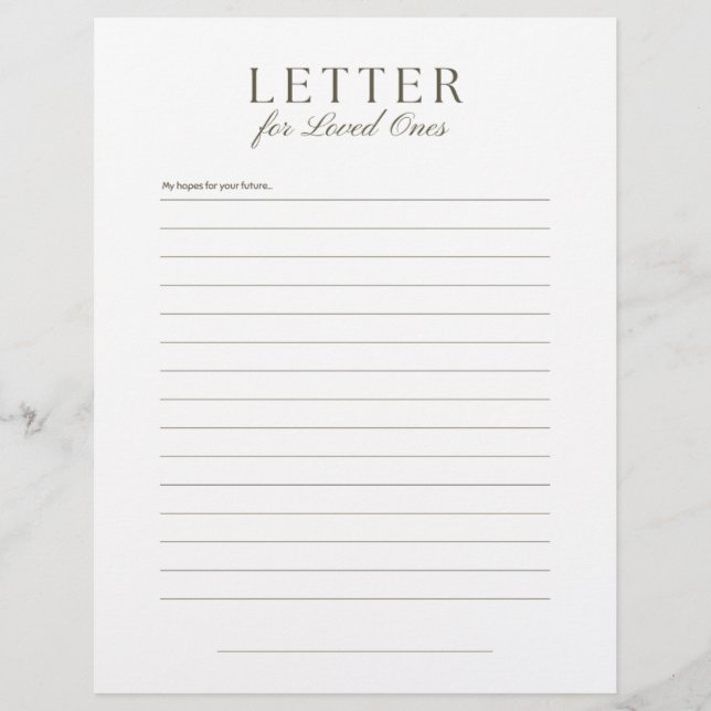 End-of-Life Letter to Loved Ones Briefhoofd (Voorkant)