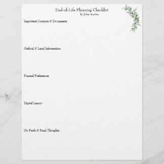 End-of-Life Planning Checklist Briefhoofd