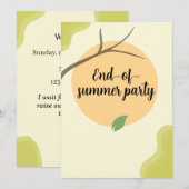 End of Summer Garden Party Invitation Kaart (Voorkant / Achterkant)