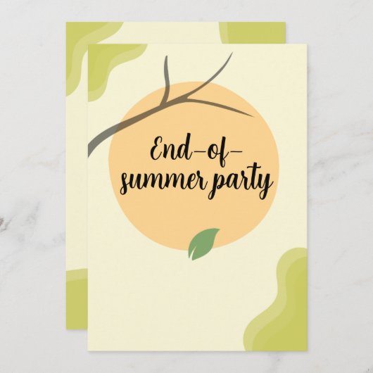 End of Summer Garden Party Invitation Kaart (Voorkant / Achterkant)