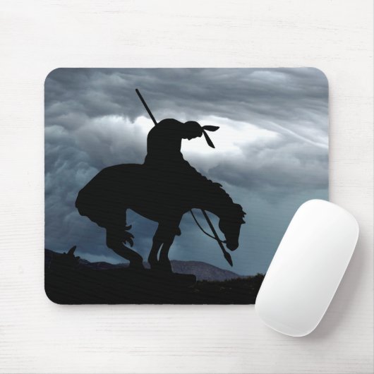 End of the Trail Silhouette With Storm Mouse Pad Muismat (Met muis)