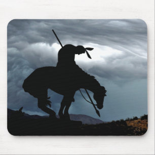 End of the Trail Silhouette With Storm Mouse Pad Muismat