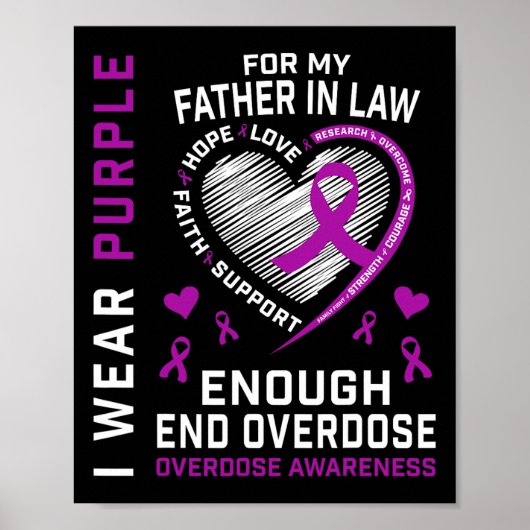 End Overdose Awareness Shirt Enough Purple For Fat Poster (Voorkant)