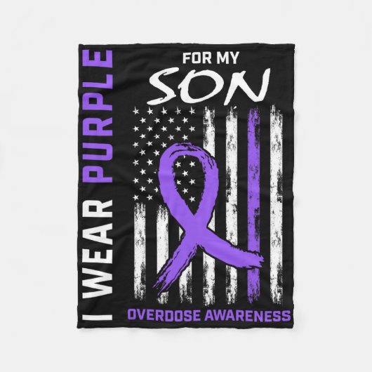 End Overdose Awareness Shirt Son August Purple Fla Fleece Deken (Voorkant)