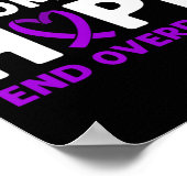 End Overdose! Purple Ribbon. Overdose Awareness  Poster (Hoek)
