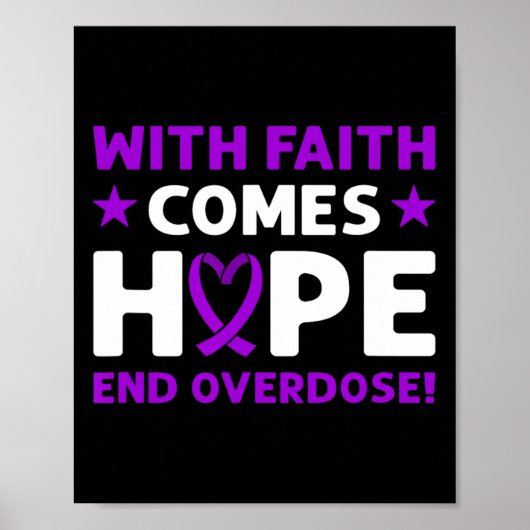 End Overdose! Purple Ribbon. Overdose Awareness  Poster (Voorkant)