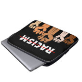 End Racisme Multi-Shade Fists Electronics Bag Laptop Sleeve (Voorkant onderkant)