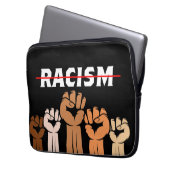 End Racisme Multi-Shade Fists Electronics Bag Laptop Sleeve (Voorkant Links)