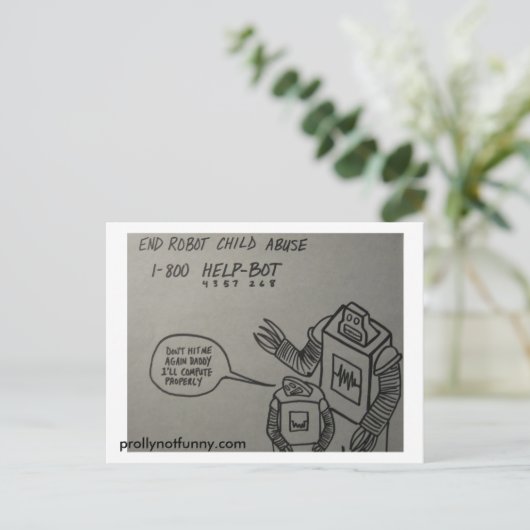 End Robot Child Abuse Briefkaart (Staand voorkant)