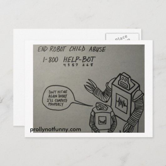 End Robot Child Abuse Briefkaart (Voorkant / Achterkant)