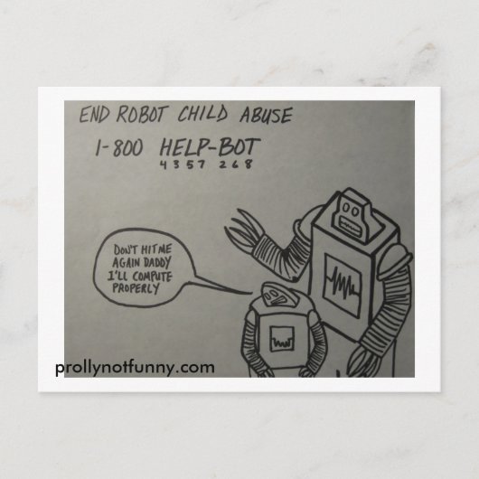 End Robot Child Abuse Briefkaart (Voorkant)