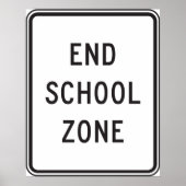 End School Zone Road Sign Poster (Voorkant)