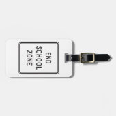 End School Zone Traffic Sign Bagagelabel (Voorkant horizontaal)